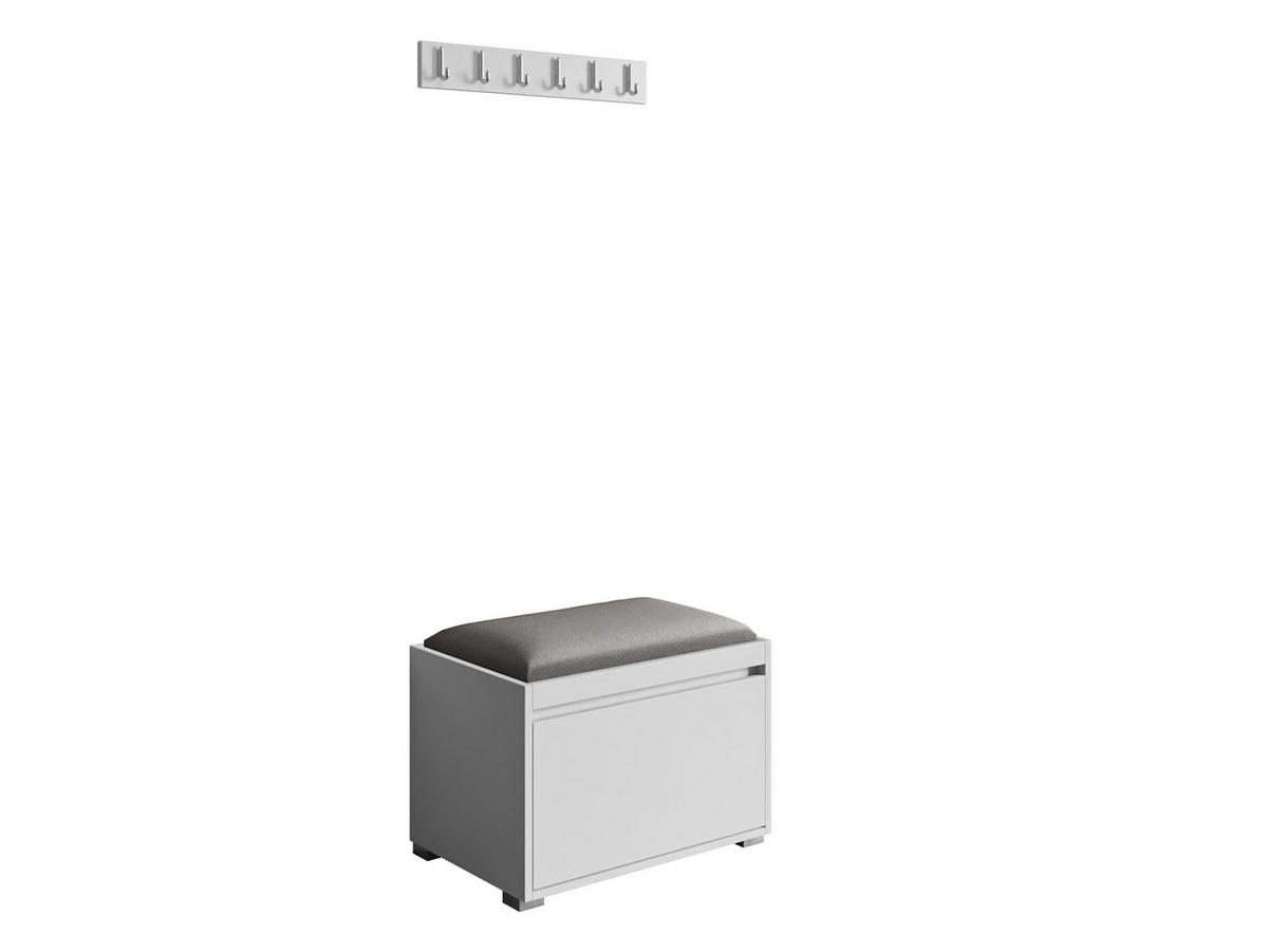 GARDEROBEN-SET Grawis 60 III - Silberfarben/Grau, Holzwerkstoff/Kunststoff (64.5/45/34cm) - MIRJAN24