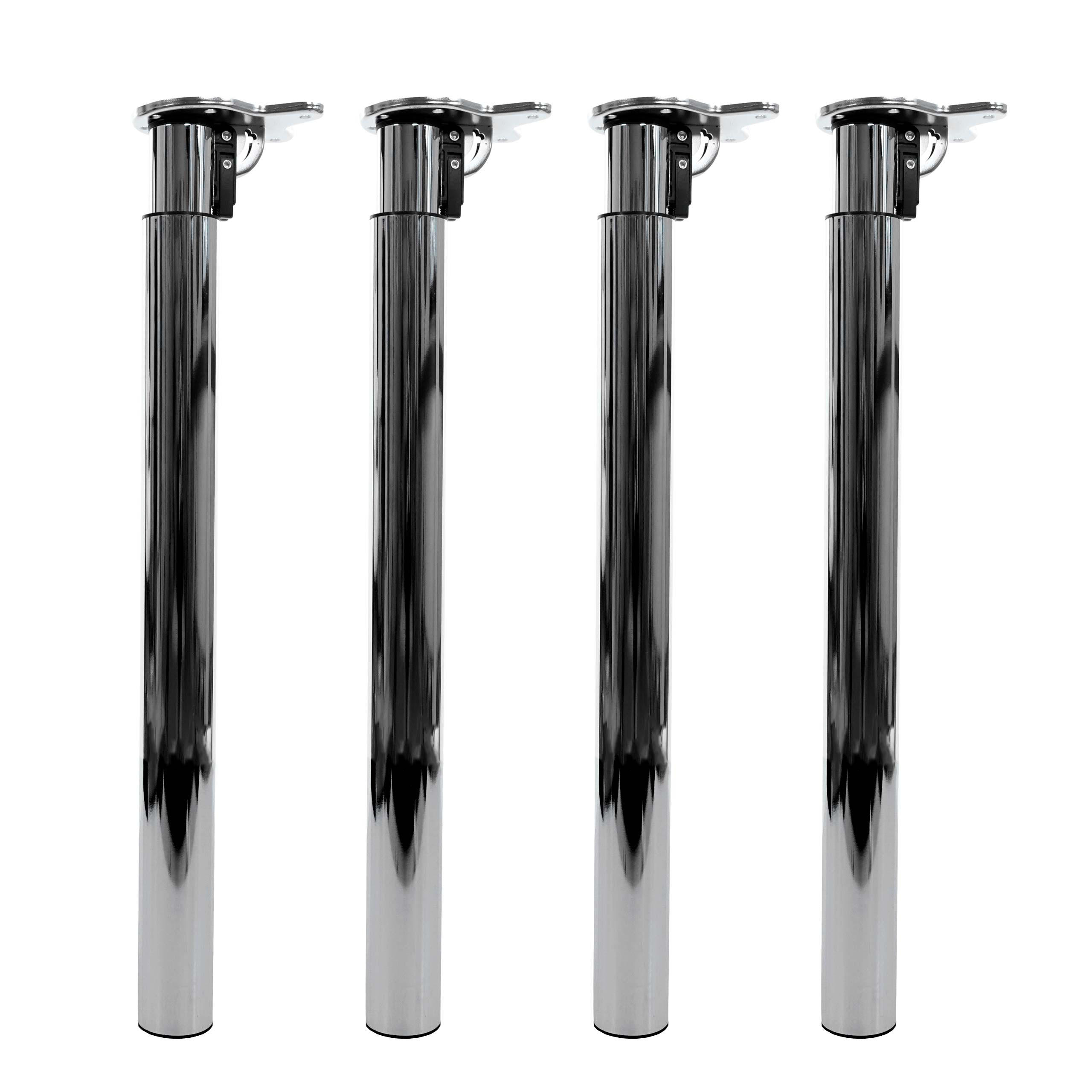 TISCHBEIN rund Grau 4er-Set - Grau, Metall (14/110/6cm) - MCW