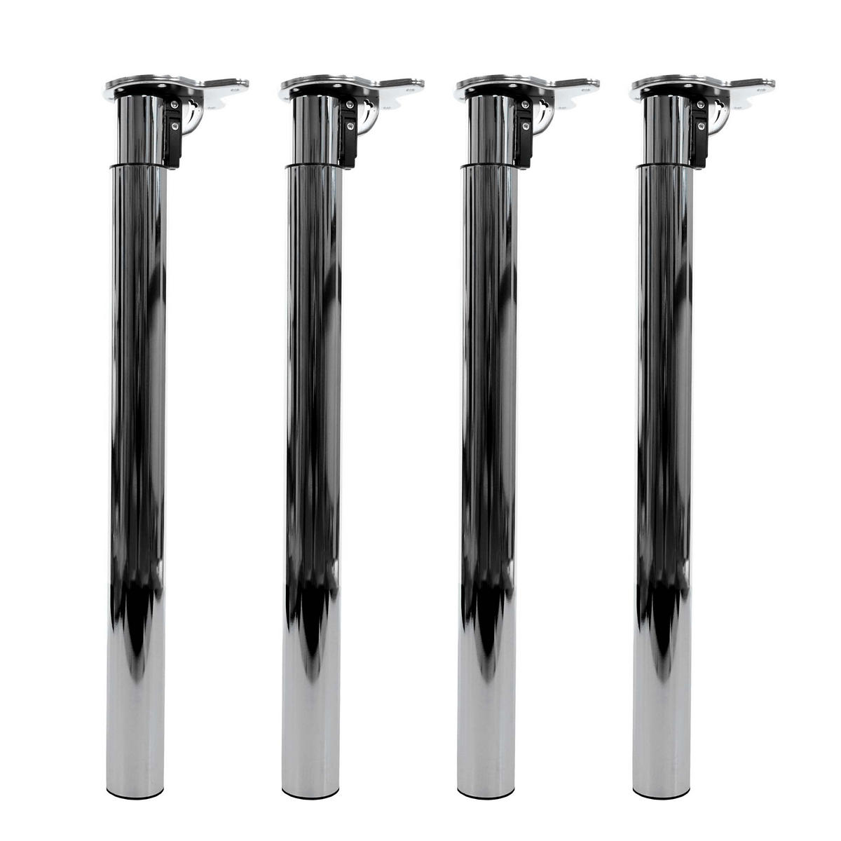 TISCHBEIN rund Grau 4er-Set - Grau, Metall (14/110/6cm) - MCW