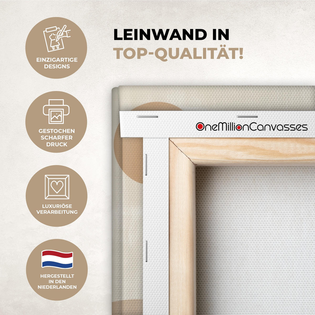 SLIKA NA PLATNU Japandi - Landskap - Beige 20x30 cm - konjak, tekstil (20/30cm) - MuchoWow
