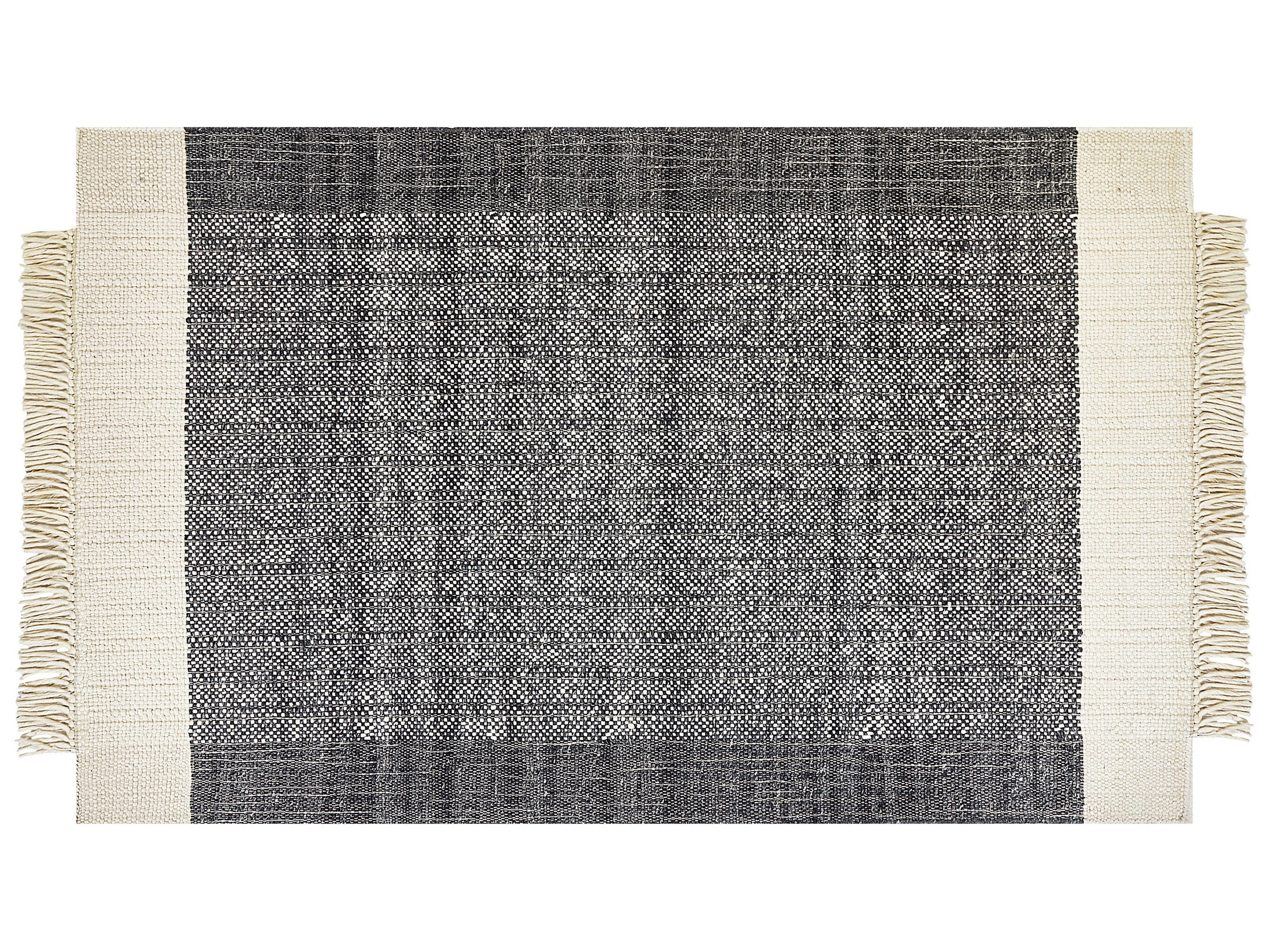 KURZFLOR-TEPPICH Atlanti 200/140 cm - Schwarz, Textil (140/200cm) - Beliani