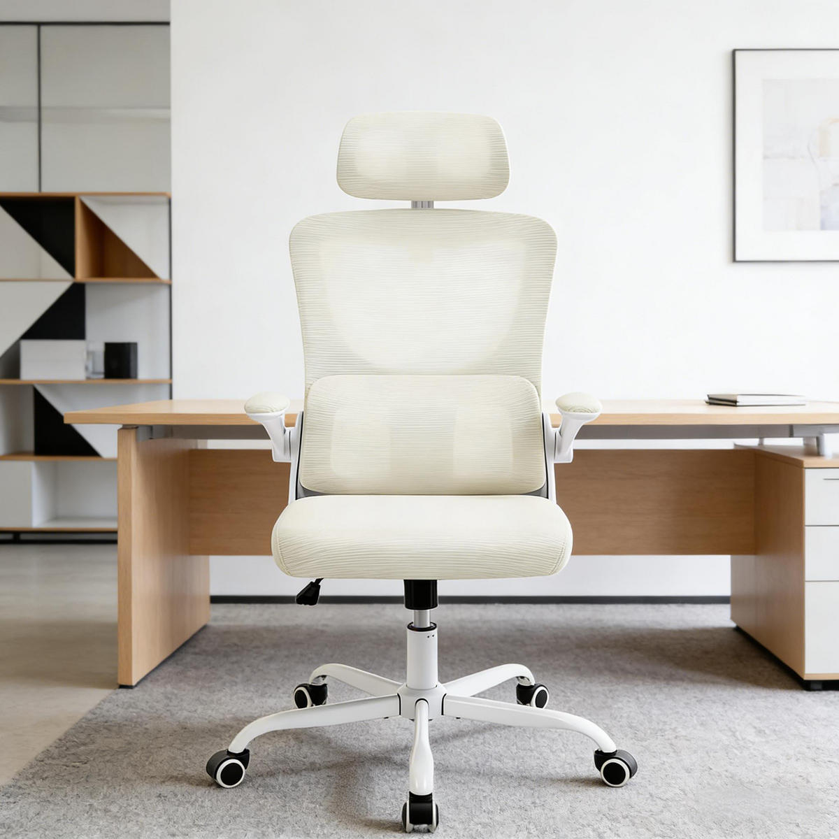 BÜROSTUHL Beige 62/69,5/123,5 cm - Beige, Metall (67.5/123.5/62cm) - PANGIVO