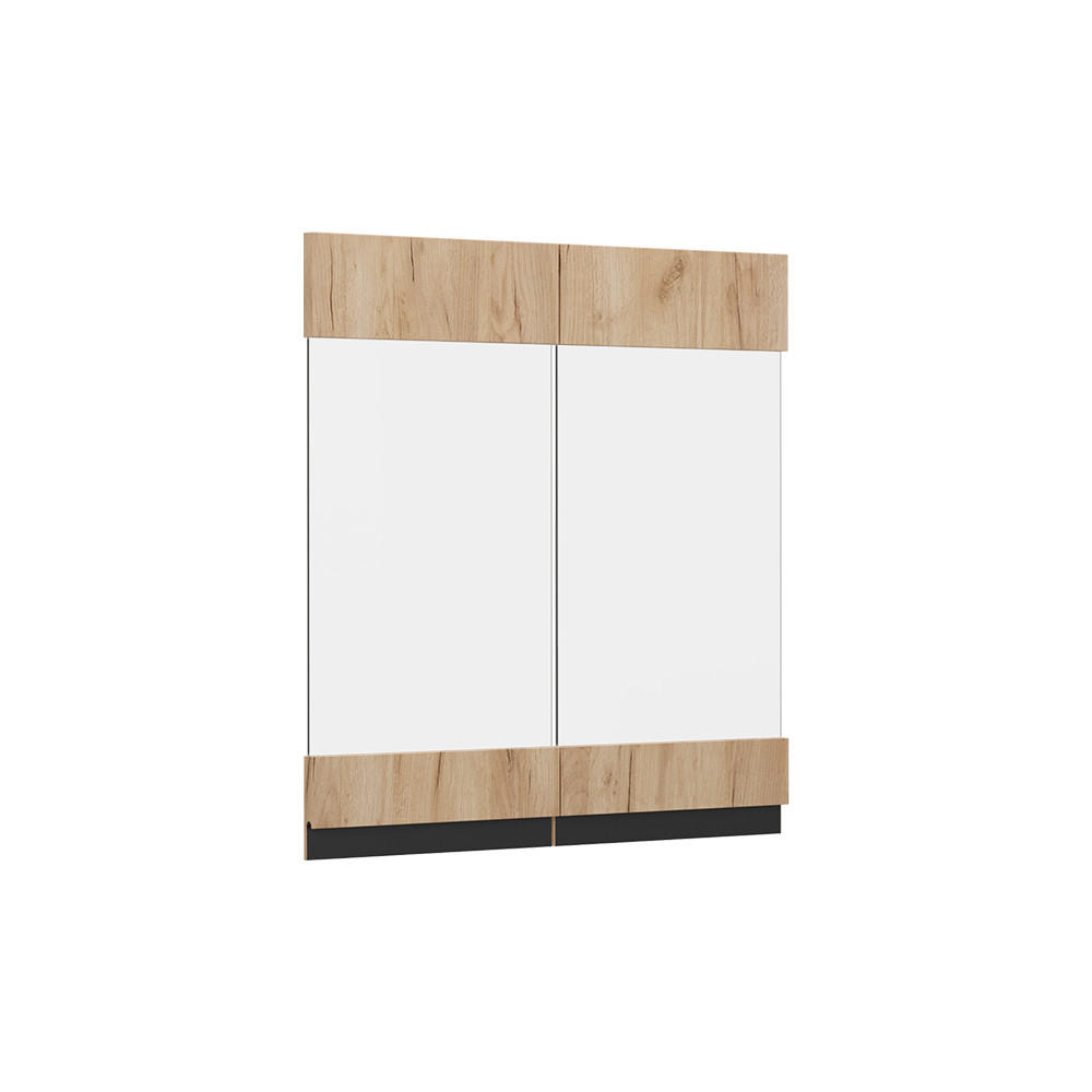 KÖKSFRONT R-Line Goldkraft ek 59.2x59 cm möbelfront för väggskåp med glas Honungsek 59/59.2/1.6 cm