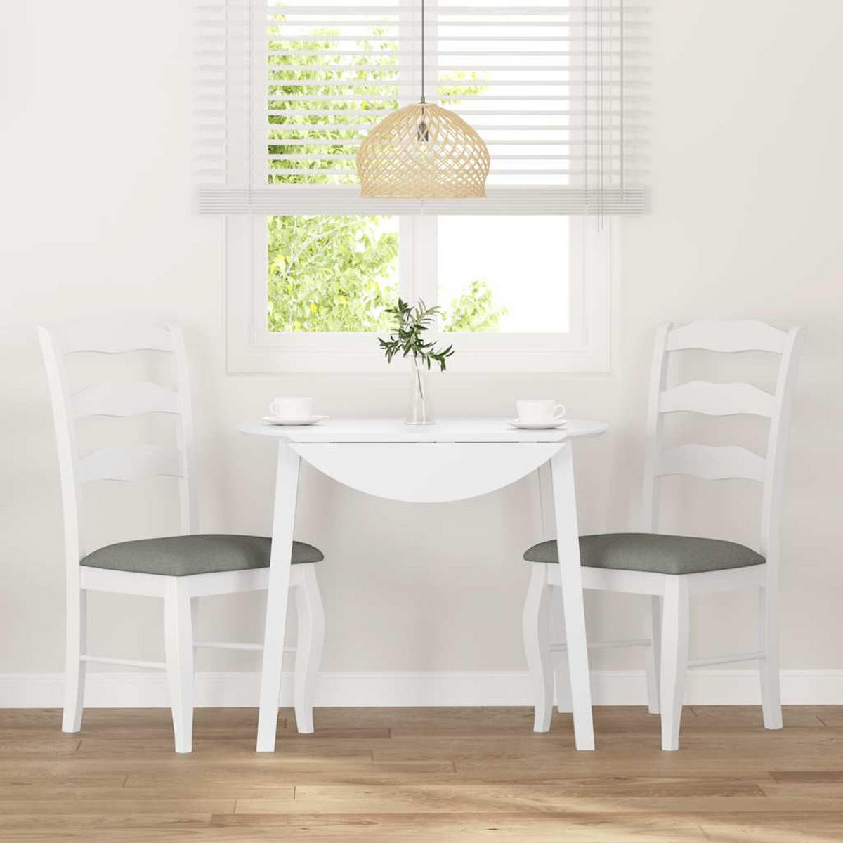 ESSZIMMERSTÜHLE Resz mit Kissen 2er-Set Weiß-Grau - Grau, Holz (48/99/53.5cm) - DELUKE