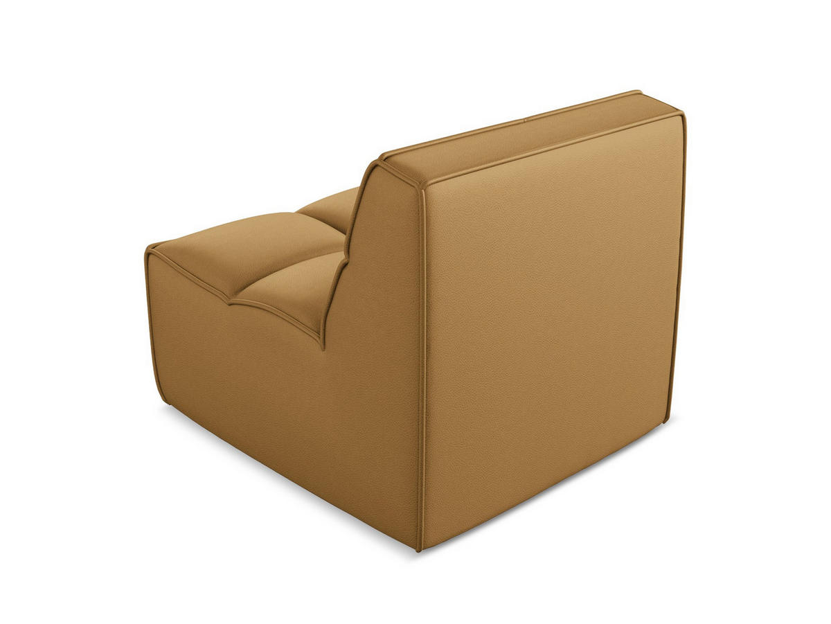 SESSEL Kunstleder Braun - Cognac/Schwarz, Leder/Kunststoff (80/75/93cm) - Makamii