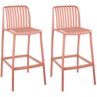 BARSTÜHLEN 2er-Set Hellrot Ariccia - Hellrot, Kunststoff (49/104/53cm) - Beliani