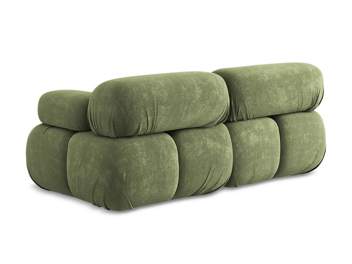 2-SITZER-SOFA Chenille Stoff Grün - Schwarz/Grau, Kunststoff/Textil (190/70/96cm) - Makamii