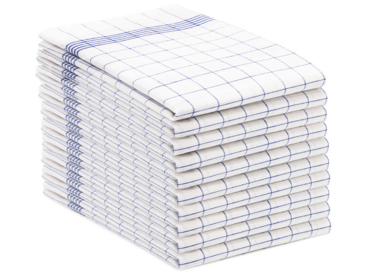 GESCHIRRTÜCHER, 10er-Set, 50x70 cm, 100% Baumwolle, Blau - Blau, Textil (50/70cm) - Zollner