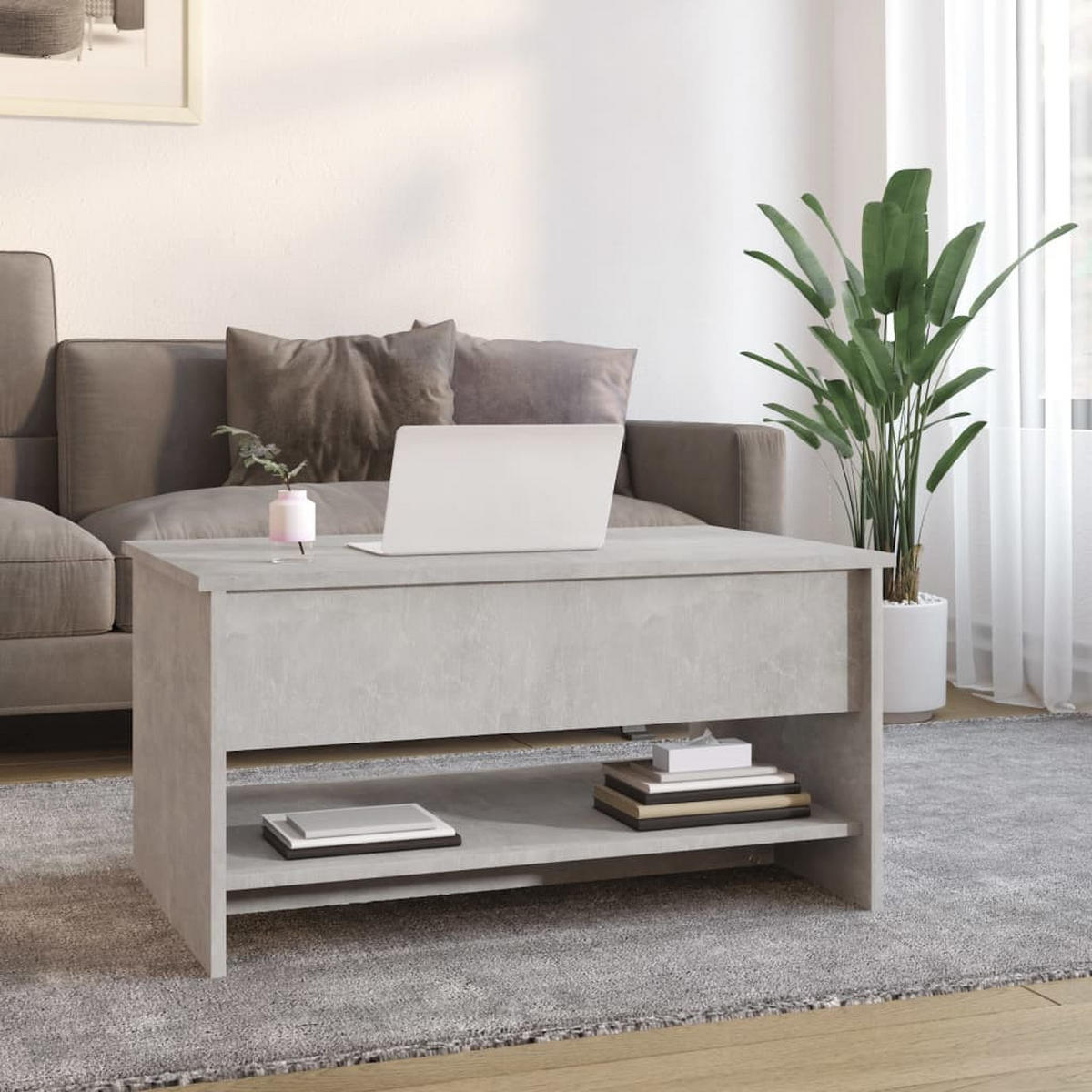 COUCHTISCH Betongrau 80x50x40 cm Holzwerkstoff - Grau, Holzwerkstoff (80/50/40cm) - furnicato