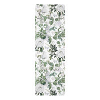 WANDGARDEROBE - Weiße Blüten und Schmetterlinge 34/105 cm - Weiß, Holzwerkstoff (34/105/1.6cm) - Bilderwelten