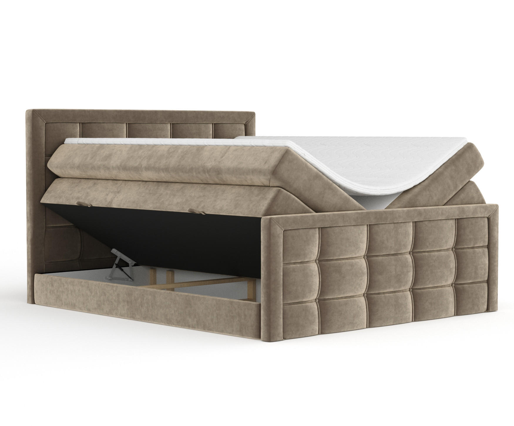 BOXSPRINGBETT Ambrosia Braun 160/200 cm - Schwarz/Braun, Holz/Holzwerkstoff (160/200cm) - Maison de Reve