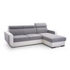 ECKSOFA - Pedro - Hellgrau + Weiß - Hellgrau/Weiß, Textil (236/165cm) - Möblo