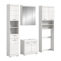 BADKOMBINATION 4tlg. Scout Bad in weiß Nachbildung und weiß hochglanz B/H/T: 190x191x34 cm - Weiß, Holz (190/191/34cm)