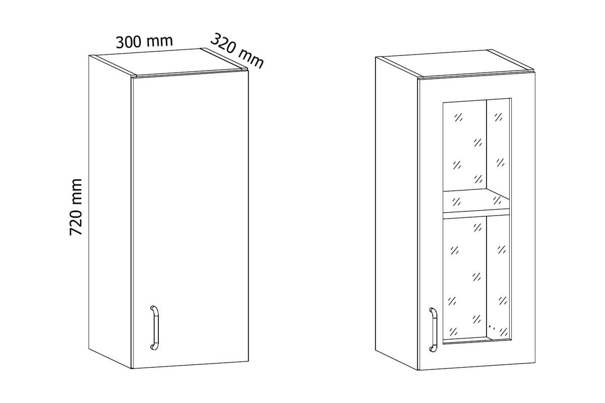 HÄNGESCHRANK G30 P/L – Provence – Andersen Pinie / Links - Pinienfarben, Holzwerkstoff (30/72/32cm) - ROYAL24_MARKT