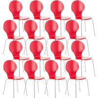 BESUCHERSTUHL 16er Set Holz rot - Rot, Holz (43/86/45cm) - CLP