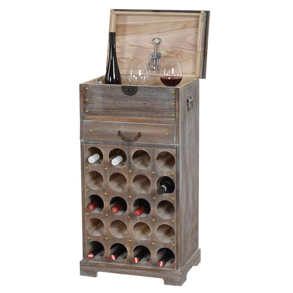 Thumbnail - MCW Weinregal, Braun, Holz, 48x94x31 cm, Wohnzimmer, Regale, Weinregale