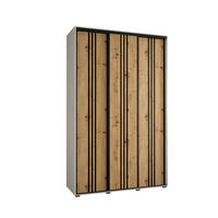 SCHWEBETÜRENSCHRANK 235,2/150/60 3-türig - Schwarz/Weiß, Holz/Metall (150/235/60cm) - Abiks Möbel