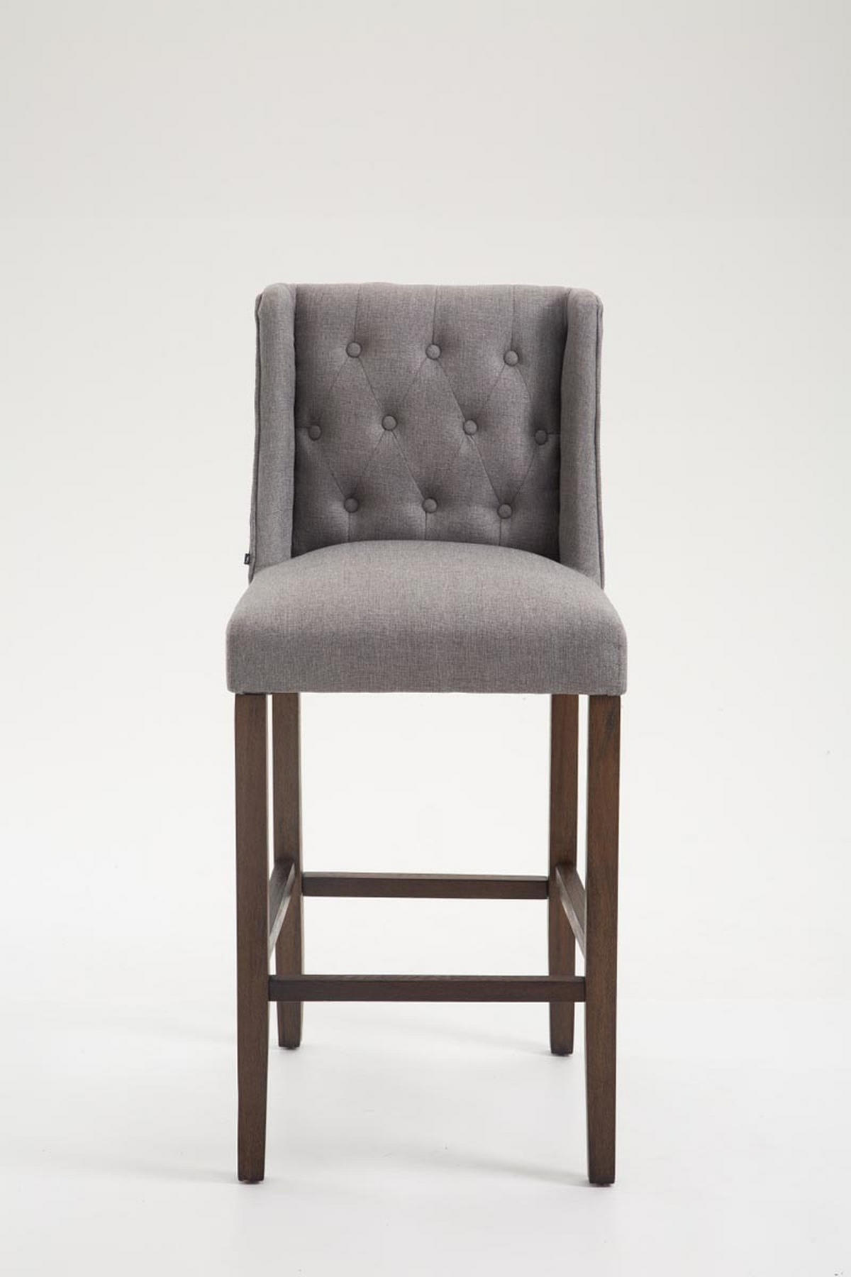 BARHOCKER Cassado, Gestell Antik-dunkel, Stoff Hellgrau - Braun/Grau, Holz/Textil (56/100/51cm) - TPFLiving