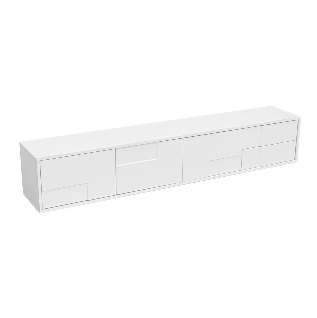 TV-LOWBOARD 170/30/30,5 cm Weiß aus MDF und Spanplatte mit Hochglanz-Optik - Weiß, Holzwerkstoff (30/30.5/170cm) - OKWISH