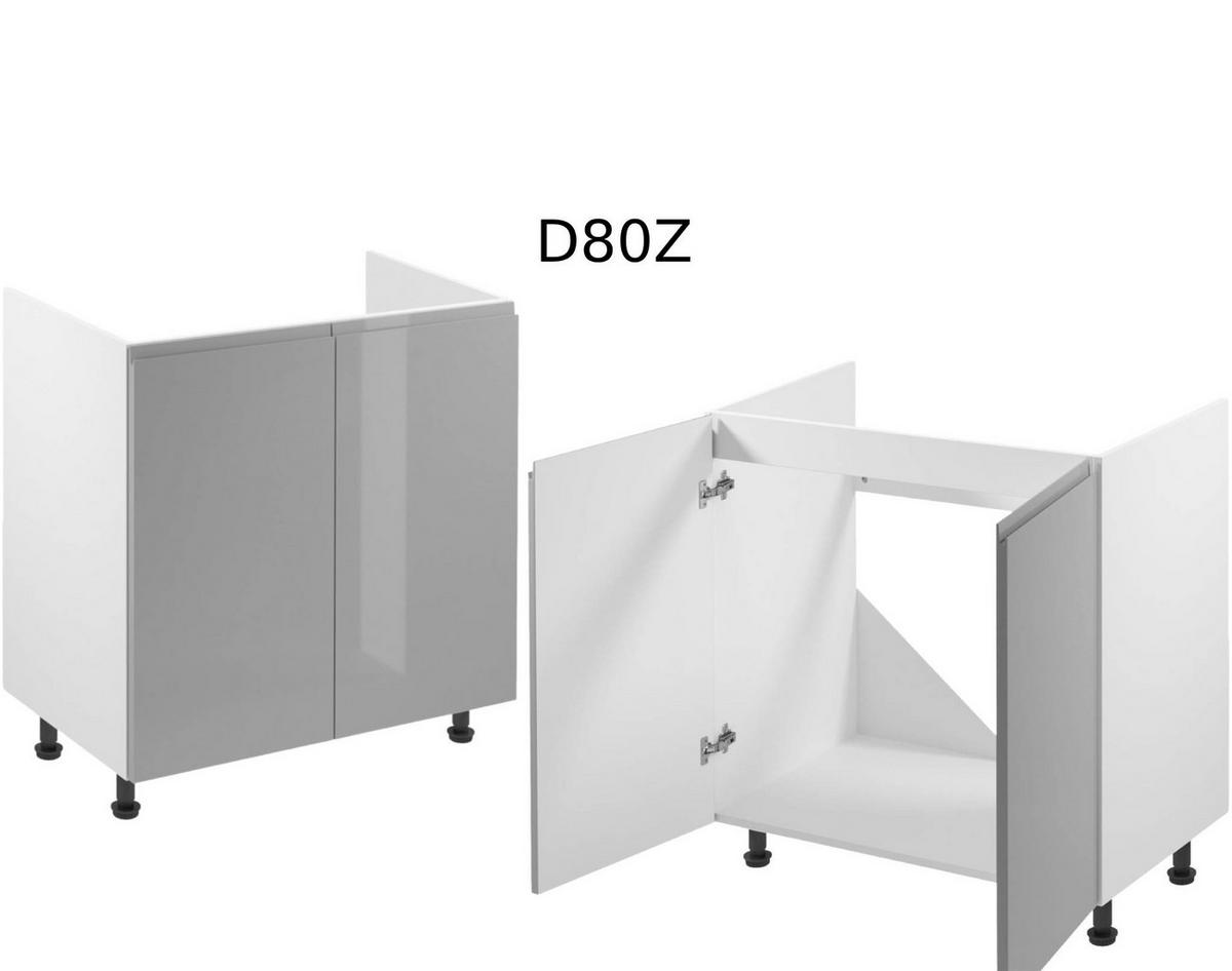 KÜCHENZEILE 360 cm - Aspen KA10-M360 - in Grau/Hochglanz - Grau, Holz (360/212/58cm)