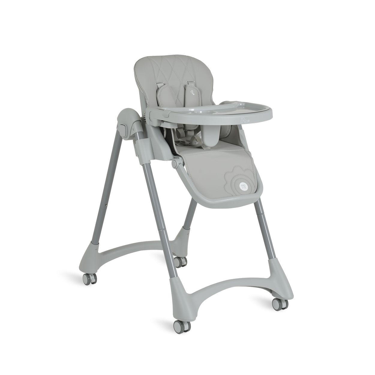 HOCHSTUHL Rico klappbar grau höhenverstellbar, Doppeltablett, Räder, Gurt - Grau, Metall (52/96/81cm) - Moni