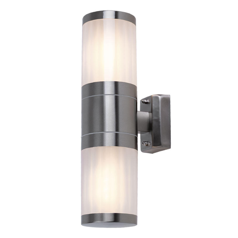 LED WANDLEUCHTE Edelstahl Silber - Silberfarben, Metall (15.5/38/15.5cm) - Globo Lighting