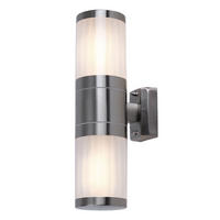 LED WANDLEUCHTE Edelstahl Silber - Silberfarben, Metall (15.5/38/15.5cm) - Globo Lighting