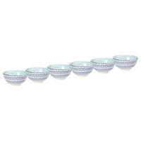 SCHALE (6er Set) Ornaments - Blau/Weiß, Keramik (11/11/5cm) - BUTLERS