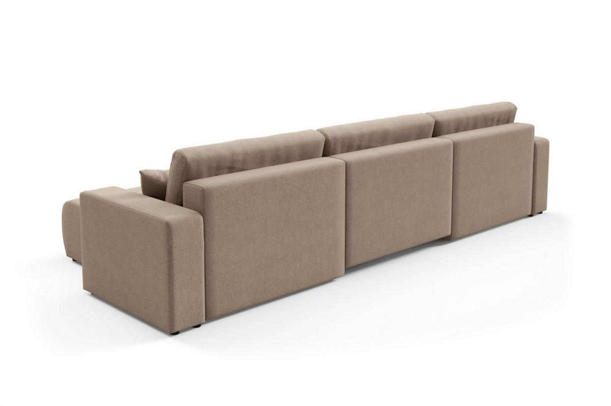 WOHNLANDSCHAFT Augusto - Beige, Holzwerkstoff/Textil (344/82/149cm) - Fun Möbel