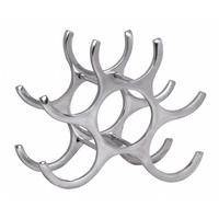 WEINREGAL Aluminium Modern Stil für 6 Flaschen platzsparend 24x29x14cm - Silberfarben, Metall (29/24/14cm) - KADIMA DESIGN