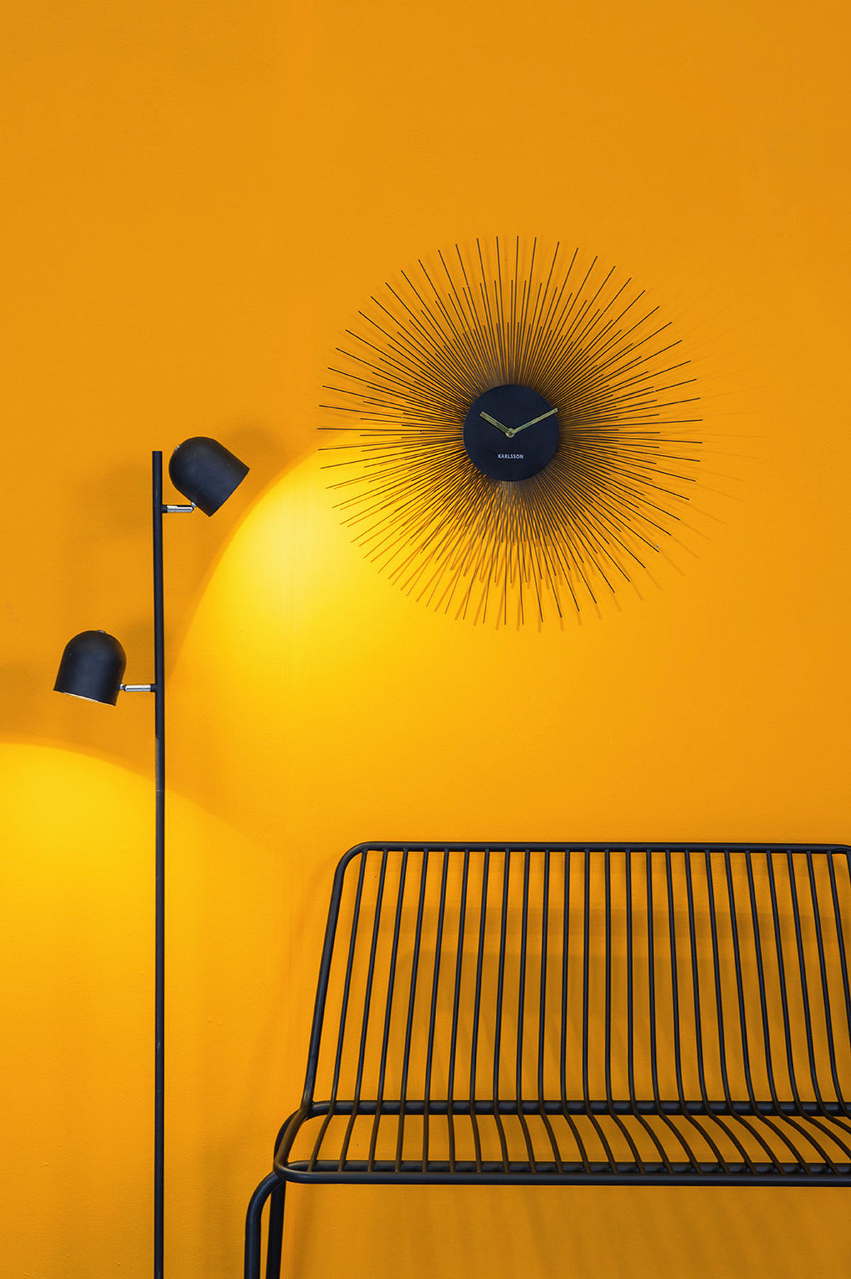 WANDUHR Peony Ø60 cm - Schwarz, Metall (60/60/3.5cm) - Karlsson