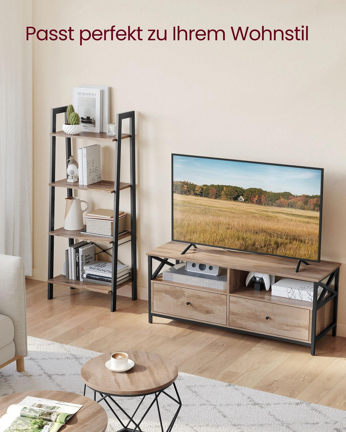 TV-SCHRANK OUAGADOUGOU - Braun, Holzwerkstoff (120/50/40cm) - Hansiro