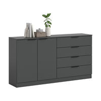 KOMMODE KOPENHAGEN (B/H/T: ca. 148/80/35 cm) in anthrazit/anthrazit - Anthrazit, Holzwerkstoff (148/80/35cm)