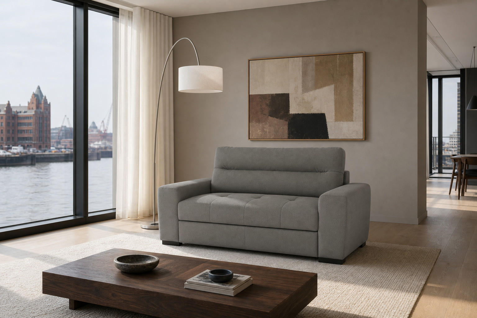 foamnova 2-Sitzer Graubraun 183x93x97 cm