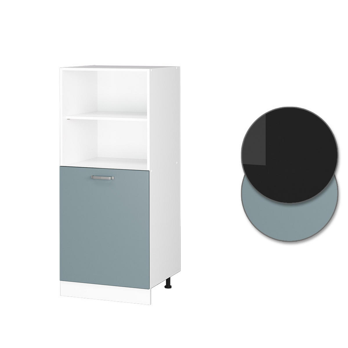 HERDUMBAUSCHRANK R-Line Blau-Grau 60 cm - Blaugrau/Weiß, Holzwerkstoff (60/143/57cm) - Vicco