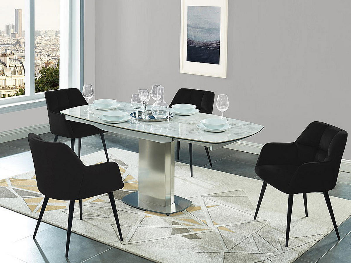 STUHL 2er-Set - Samt & Metall - Schwarz - PEGA - Schwarz, Textil (62/78/58.5cm) - Pascal Morabito