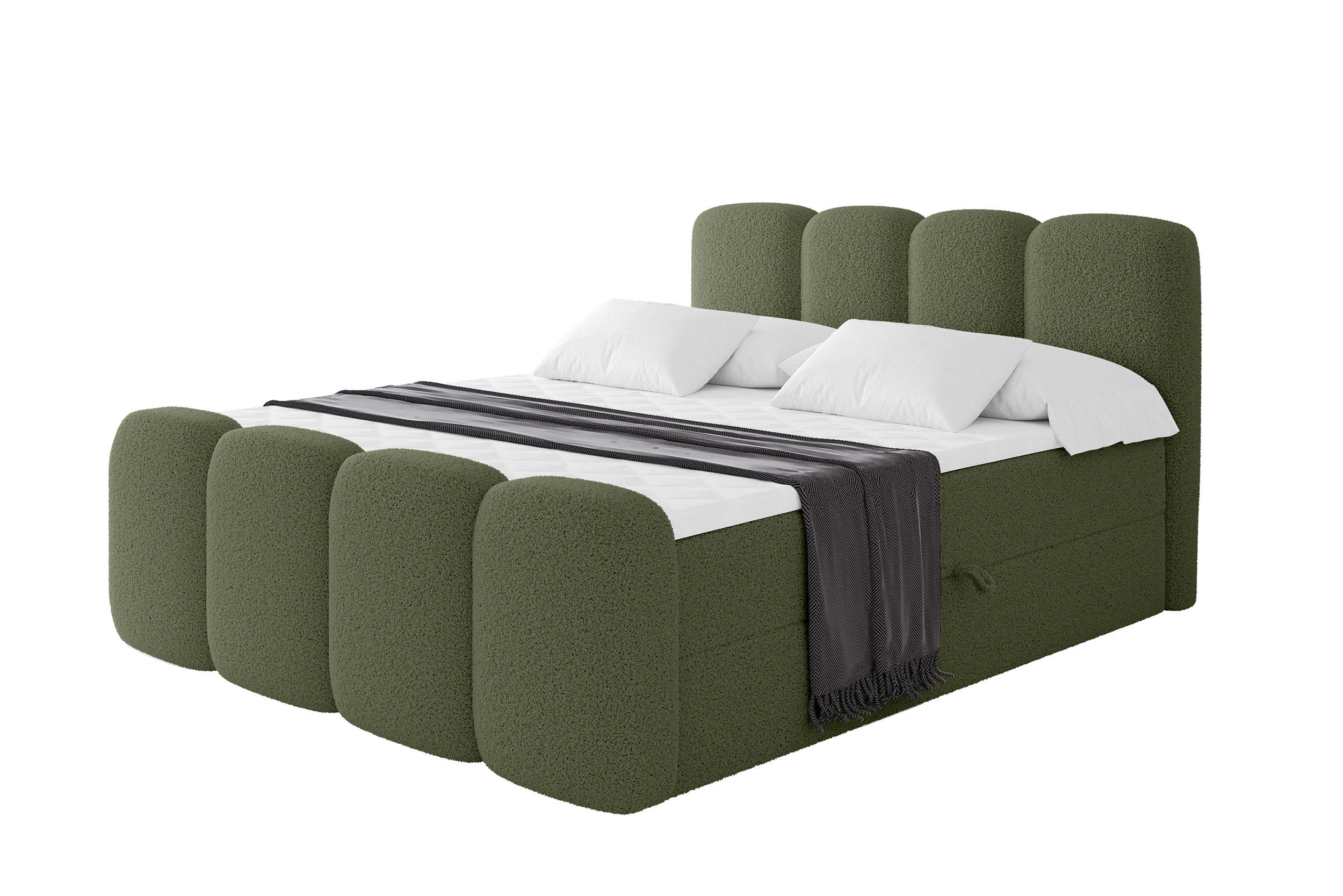 BOXBETT mit Matratze H3 - NINA-Z - 160x200 cm Grün - Dunkelgrün, Holzwerkstoff (160/200cm) - ALTDECOR