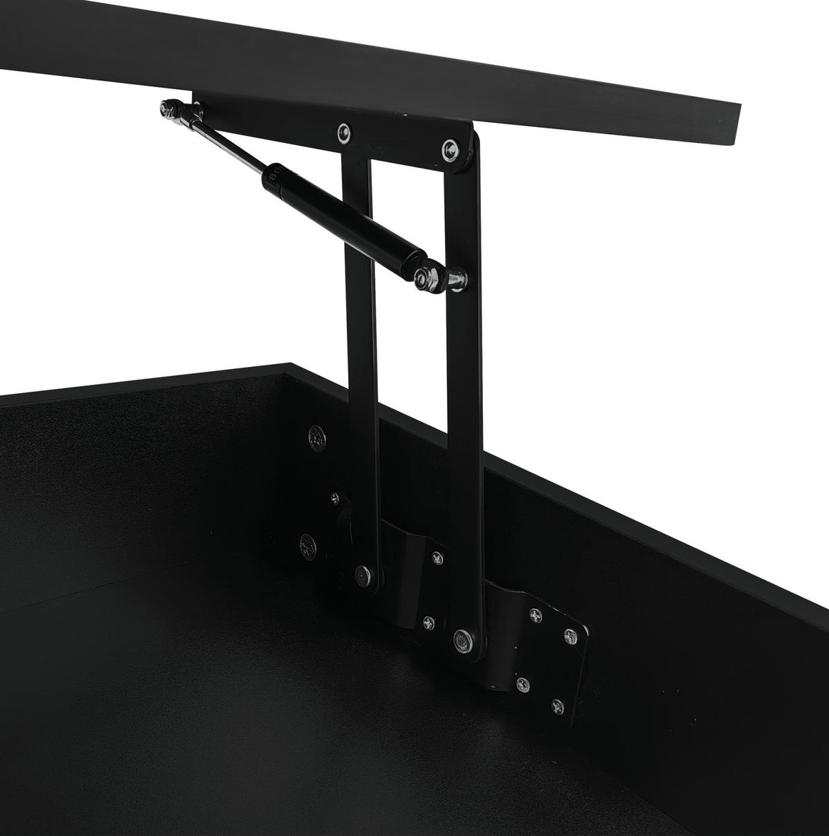 KONFERENČNÍ stolek, 100/50/44 cm černý, výškově nastavitelný s LED osvětlením - černá, kompozitní dřevo (100/50/44cm) - BEAOK