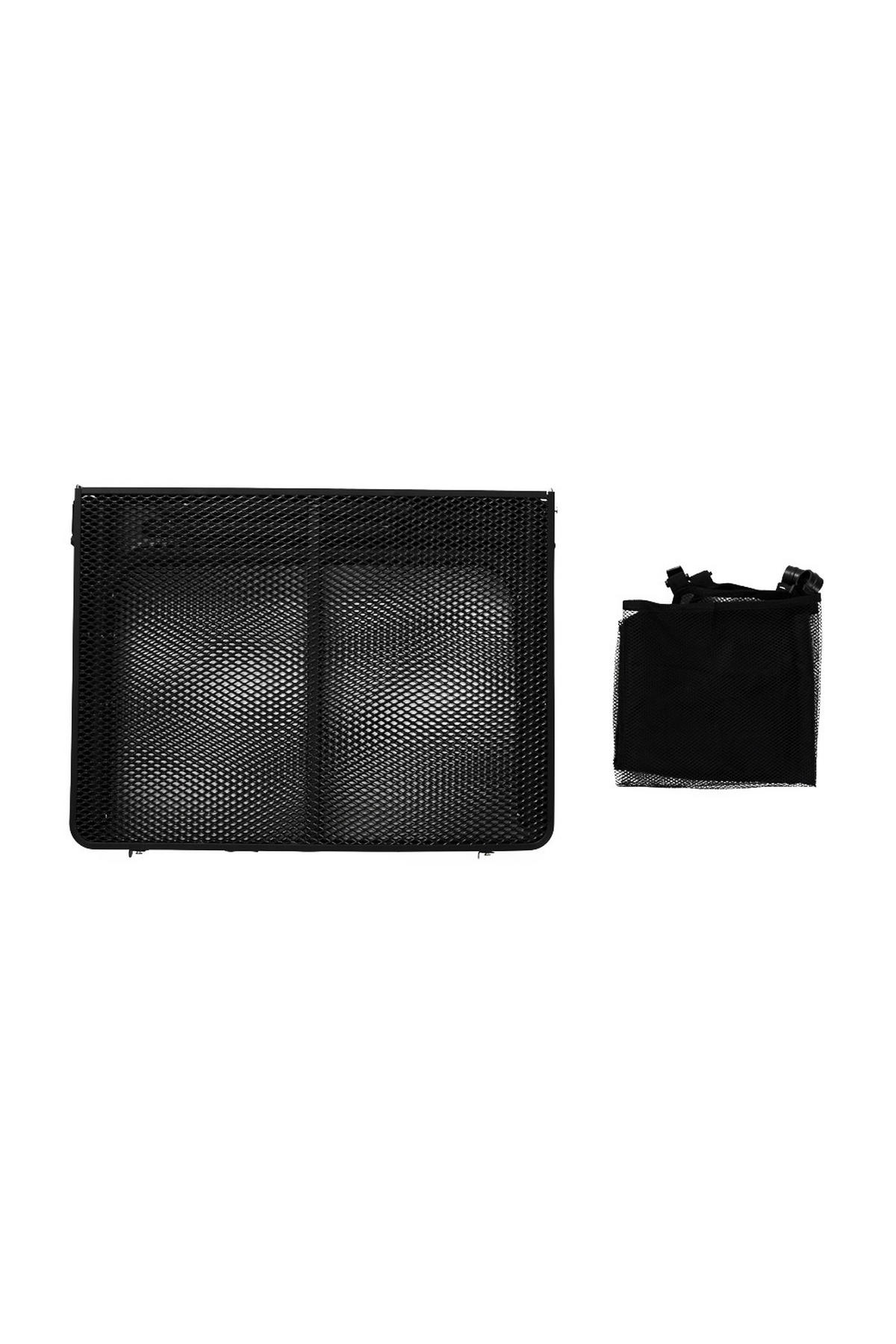 CAMPINGTISCH aus Aluminiumlegierung Eisen in Schwarz klappbarer Rechteckig Gitter-Tischplatte Felsenfeste Stabilität 90 cm B x 60 cm T x 42/66 cm H - Schwarz, Metall (60/90/42cm) - Livingandhome
