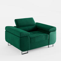 SESSEL VEMO SOLO, in Dunkelgrün, Velours-Stoff - Dunkelgrün, Textil (135/88/100cm) - Barchello