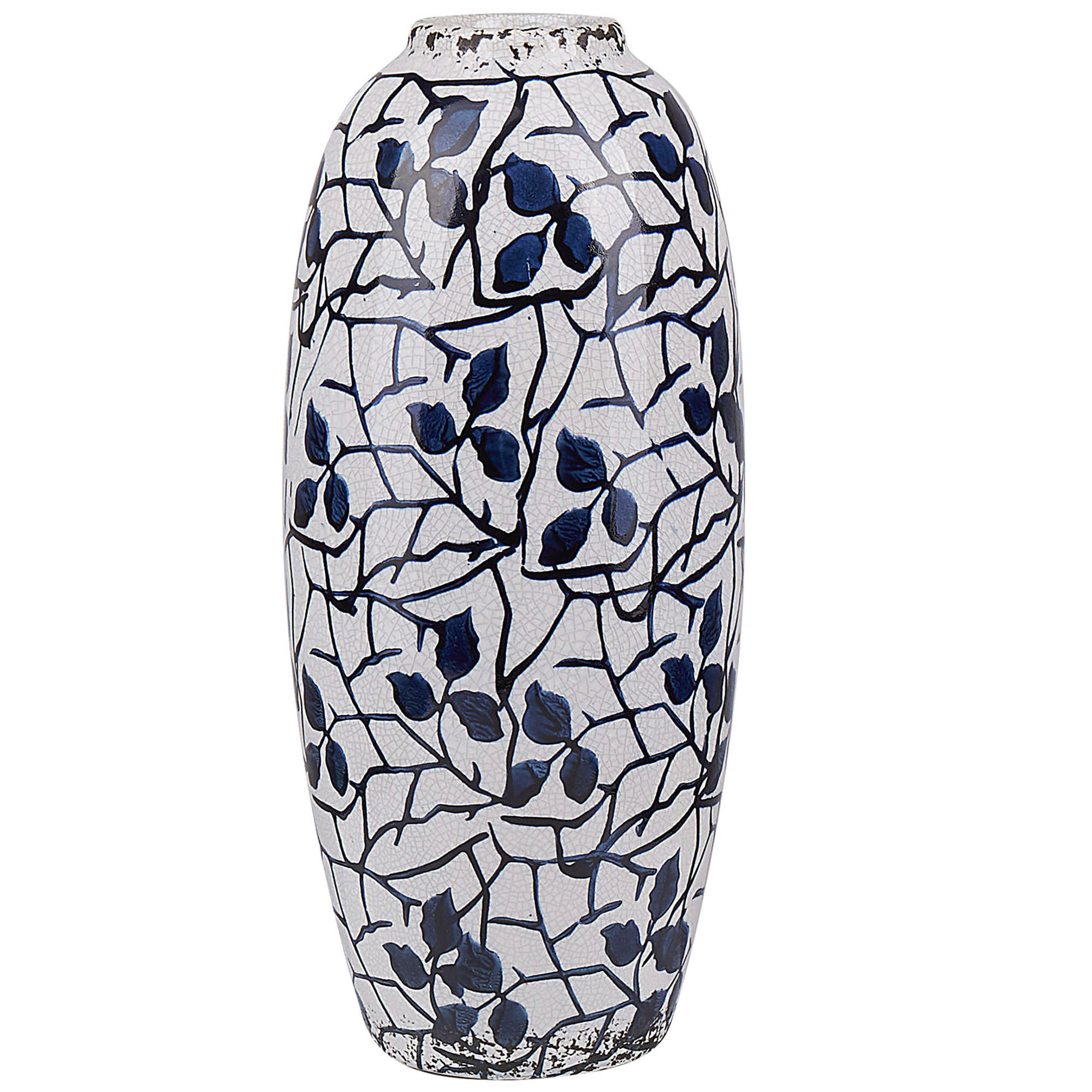 Beliani Blumenvase Weiß 25 cm
