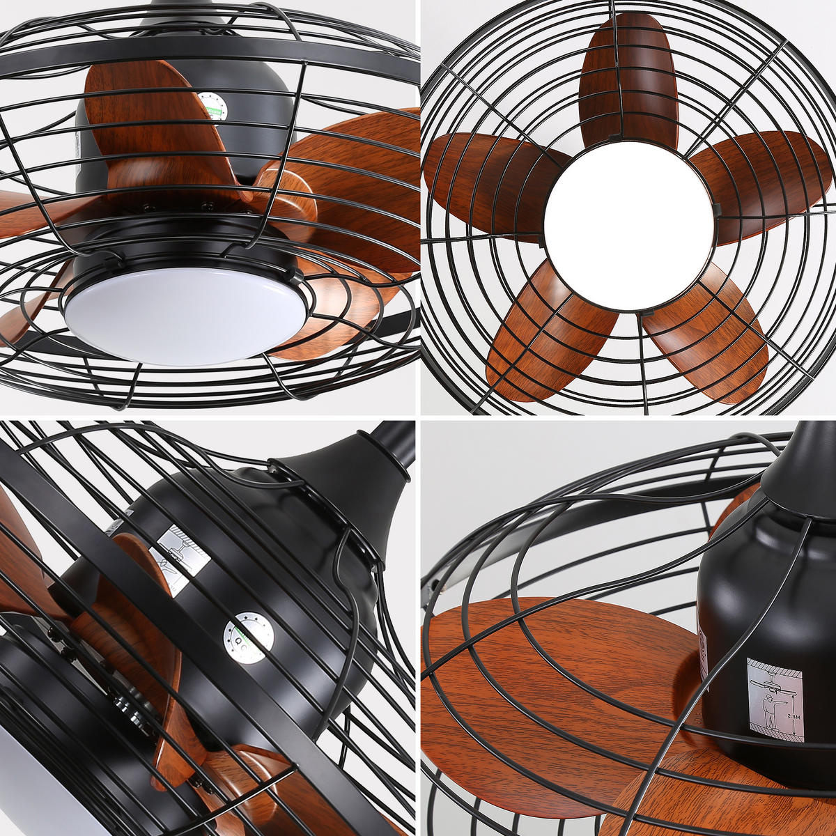 DECKENVENTILATOR 51cm LED Licht 3 Farbtemperaturen ABS Flügel - Braun, Kunststoff (50.8/50.8/47.5cm) - CASIVA