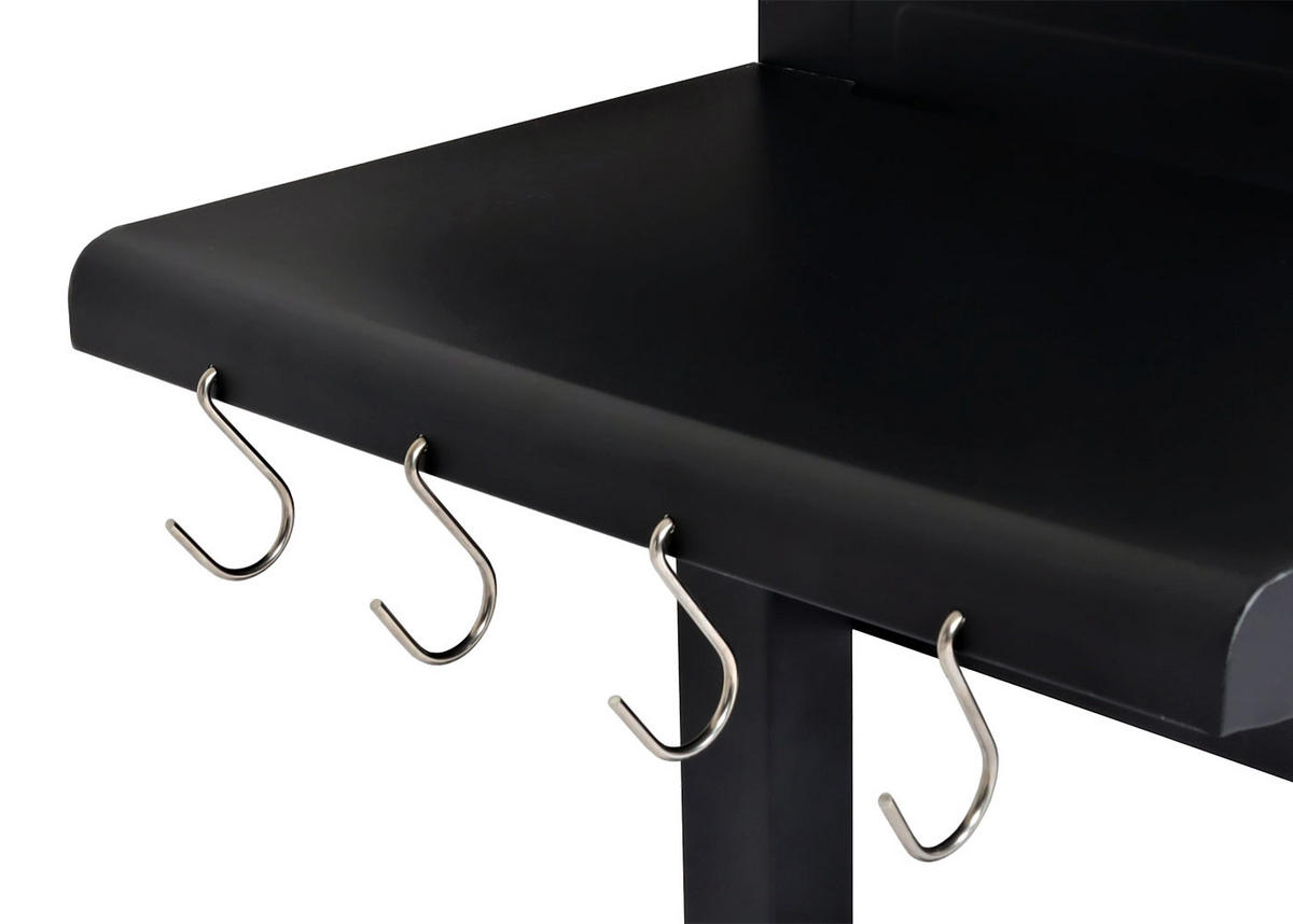 HOLZKOHLEGRILL Schwarz - Schwarz, Metall (153/133/60cm) - MCW