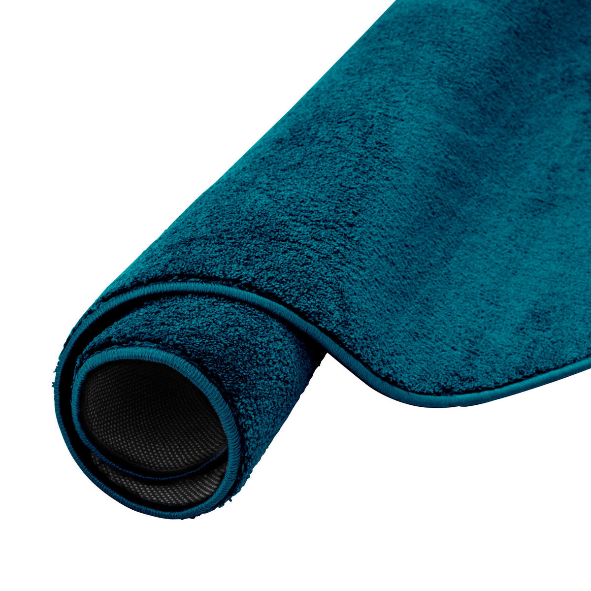 LUXUS SUPER SOFT HOCHFLOR LANGFLOR TEPPICH DELUXE RUND - Petrol, Textil (133/133cm) - Snapstyle