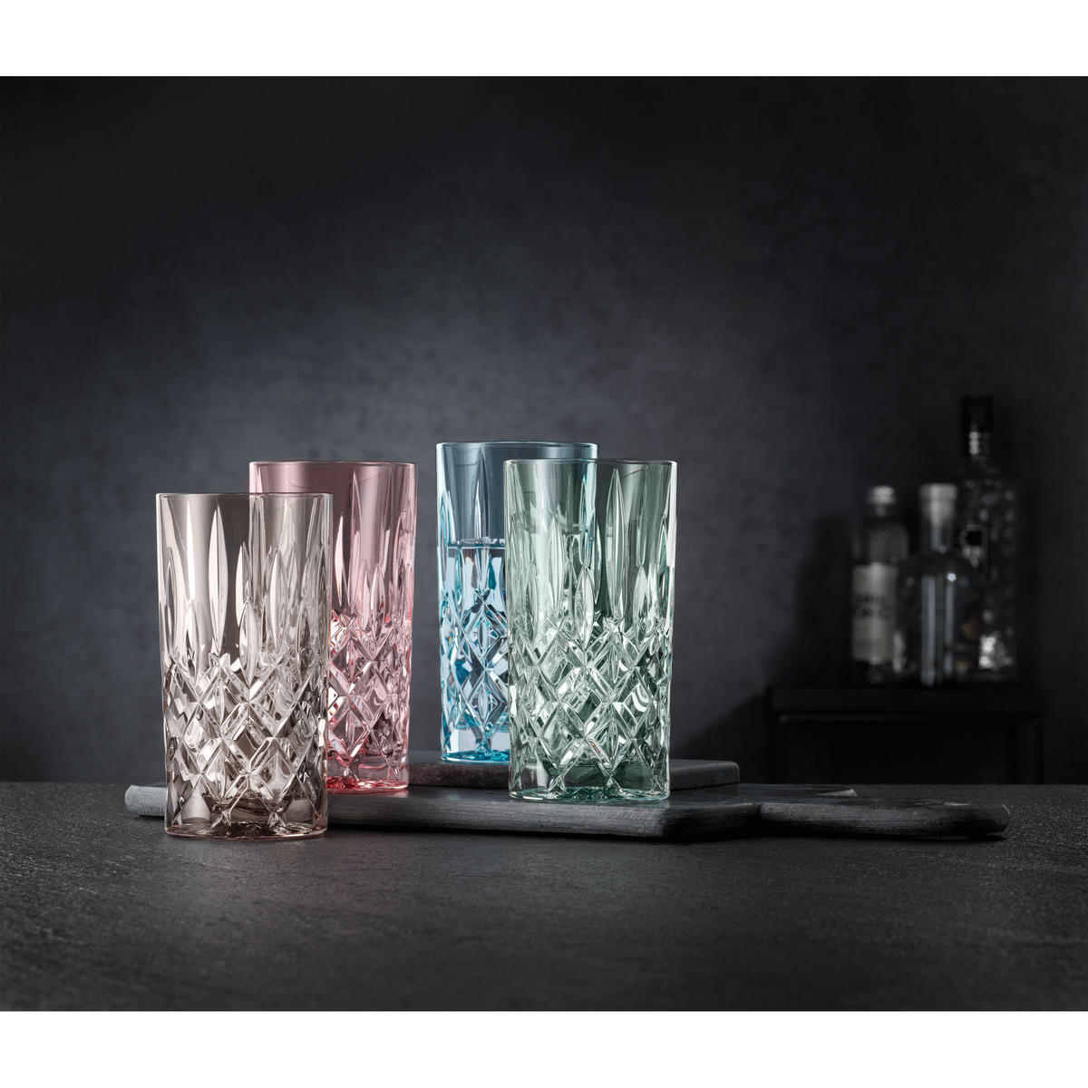 LONGDRINKGLÄSER Noblesse Colors Aqua 395 ml 2er Set - Blau, Glas (0.395L) - Nachtmann