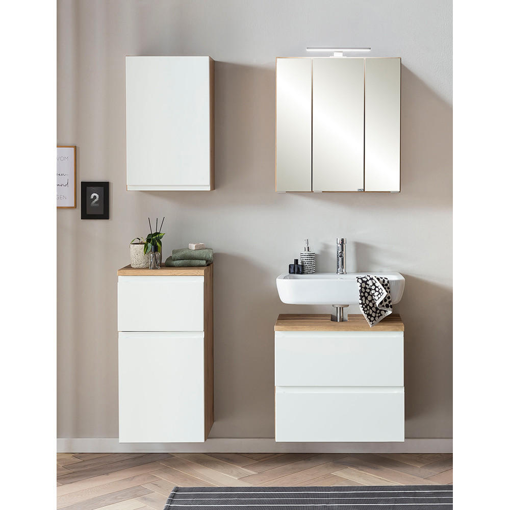 Lomado Badmöbel-Set Weiß 115x200x35 cm