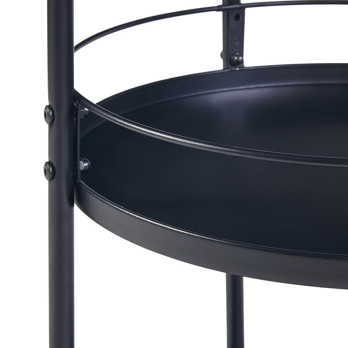 SERVIERWAGEN Munkedal - Schwarz, Metall (45/75/45cm) - [en.casa]