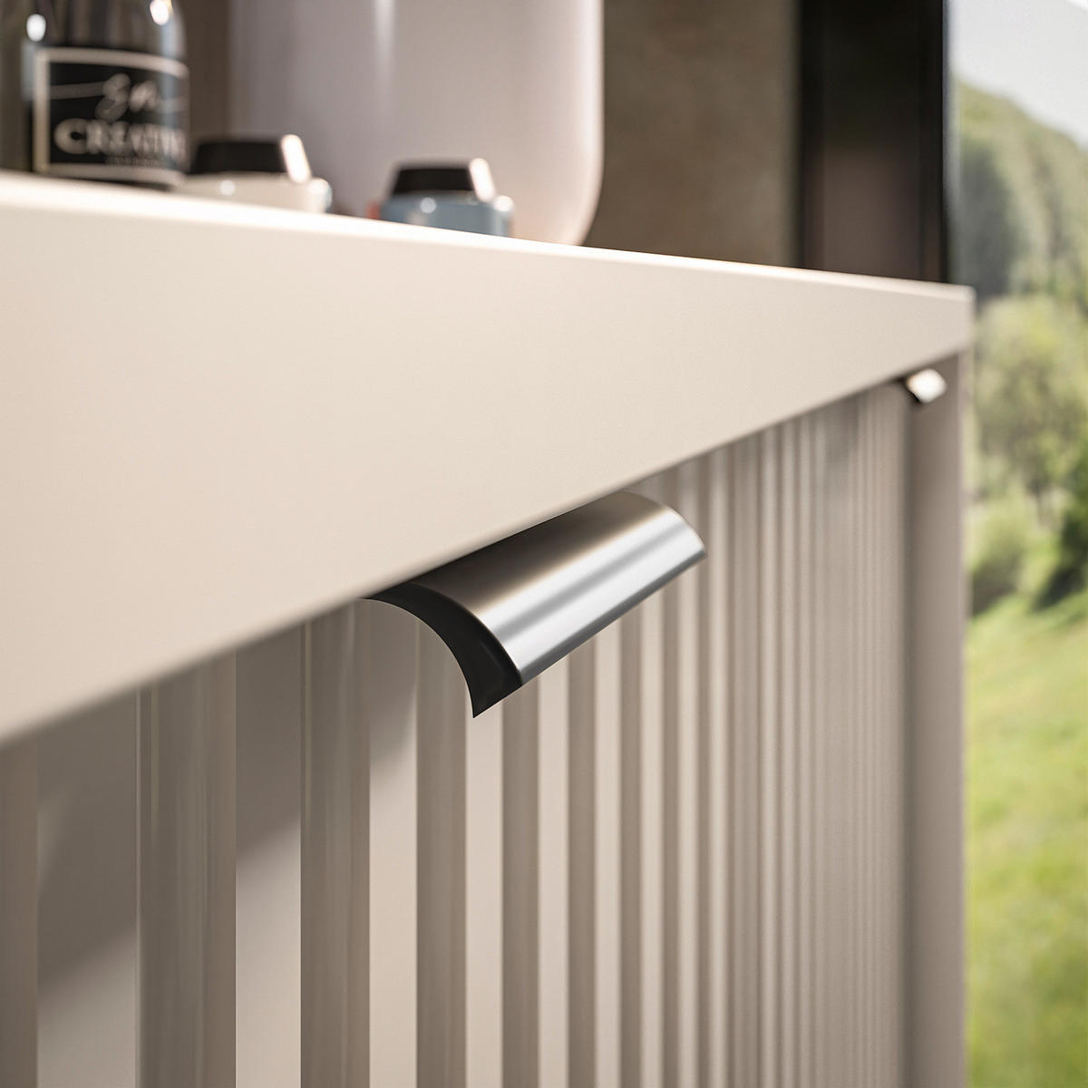 HOCHSCHRANK - MDF / Spanplatte - Kaschmir/Schwarz, Holzwerkstoff/Metall (32/195/32cm) - home24