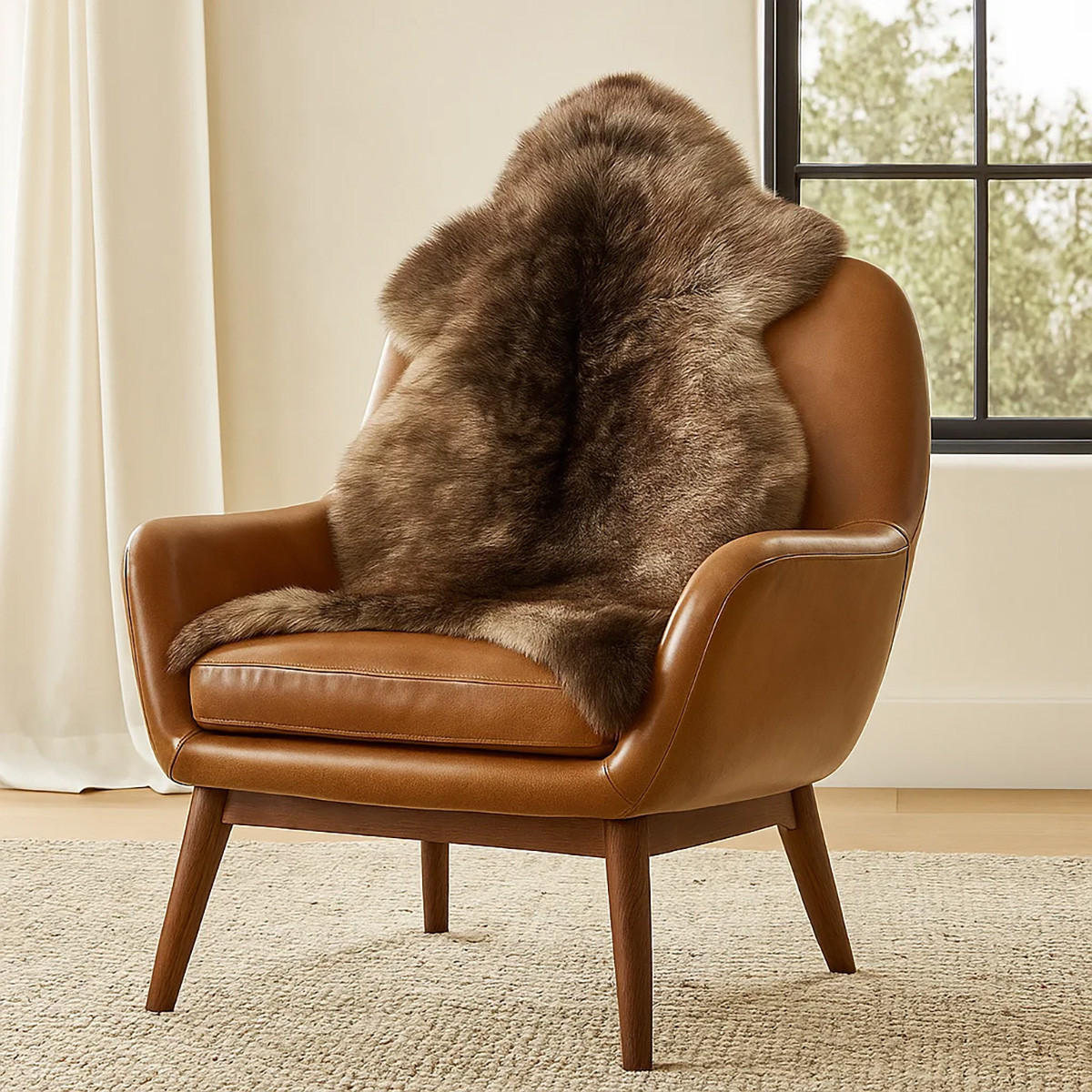 SCHAFFELL Natur Taupe ca. 110 cm - Taupe, Fell (60/110cm) - Provellus