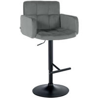 BARHOCKER Samt Grau - Schwarz/Grau, Textil/Metall (60/93/56cm) - CLP